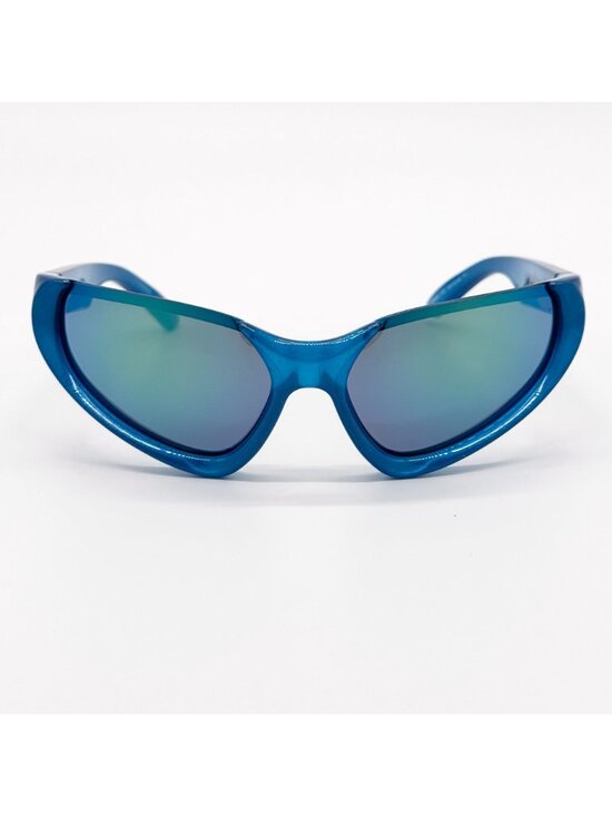 NEW BALENCIAGA BB0202S 003 SUNGLASSES BLUE OVERSIZED WOMEN EYEWEAR BALENCIAGA main image 4